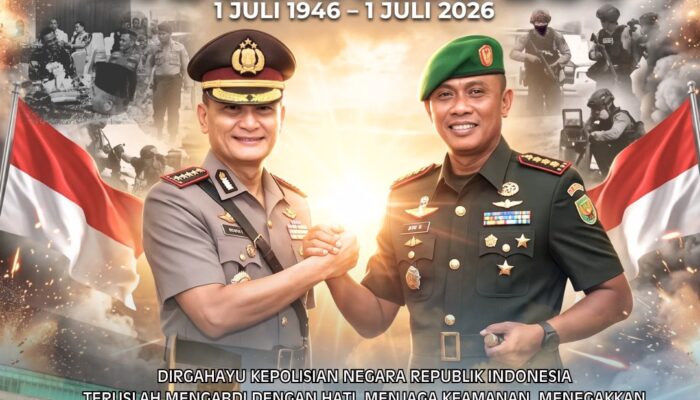 Jajaran Koramil Kodim 0418/Palembang Ucapkan Dirgahayu Polri ke-80, Perkuat Sinergitas TNI-Polri