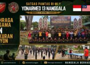 Perkuat Sinergitas di Tapal Batas, Satgas Pamtas Yonarmed 13/Nanggala Pos Kotis Gelar Olahraga Bersama dan Syukuran HUT Ke-64