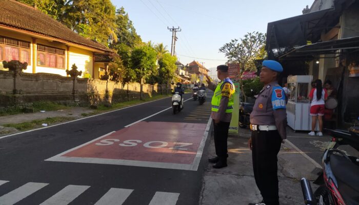 Polsek Marga Gelar Personil Melaksanakan Strong Point Pagi
