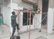 Satgas TMMD dan Warga Percepat Penyelesaian Rehab Mushola Baitul Makfurin