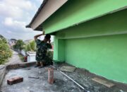 Tahap Akhir Pembangunan Mushola Baiturrahman Dikebut Satgas TMMD Ke-129 Kodim 0418/Palembang
