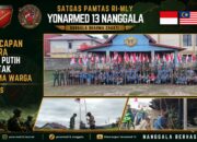 Sambut HUT Ke-81 RI, Satgas Pamtas Yonarmed 13/Nanggala Bersama Warga Badau Kibarkan Merah Putih Sepanjang 4 KM di Jalan Raya Perbatasan