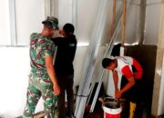 Pemasangan Dinding Bangunan Terus Dikebut, Kolaborasi TNI dan Warga Semakin Solid