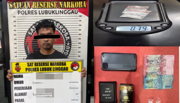 Pengedar Sabu Diamankan Dini Hari, Satresnarkoba Polres Lubuk Linggau Sita 0,79 Gram Sabu