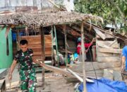 Jelang Penutupan TMMD ke-129, Halaman RTLH Ibu Sriyanti Dirapikan Satgas