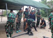Tenda Penutupan Mulai Dipasang, Satgas TMMD ke-129 Matangkan Persiapan Acara