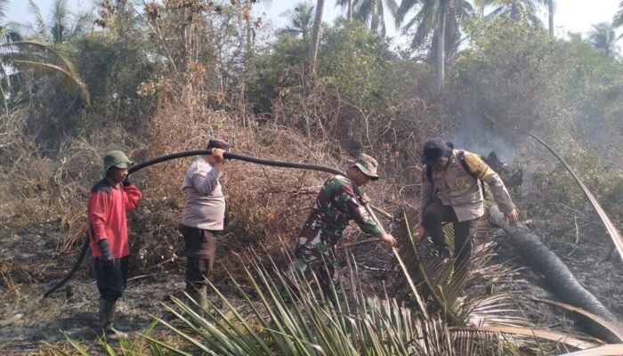 Sinergi Tanpa Henti Melawan Api, Kodam XIX/Tuanku Tambusai Bersama Tim Gabungan Kendalikan Karhutla di Bengkalis