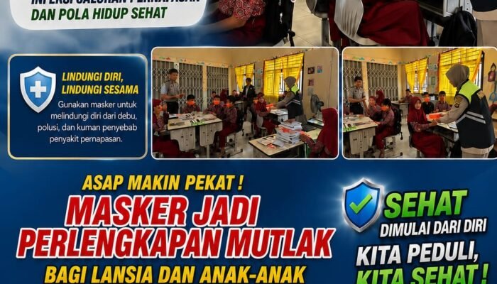 Asap Makin Pekat, Polres Musi Rawas Bagikan Masker dan Periksa Kesehatan Lansia serta Anak-Anak