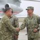 DANDIM 0418/PALEMBANG HADIRI PENYAMBUTAN KASAD JENDRAL TNI MARULI SIMANJUNTAK,M.Sc DI BANDARA SMB II Palembang