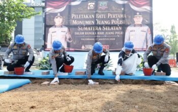 Kapolda Sumsel Pimpin Peletakan Batu Pertama Monumen Juang Polisi Sumatera Selatan