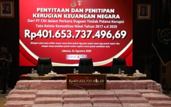 Penyidik JAM PIDSUS Terima Penyerahan Kerugian Negara Rp401,65 Miliar dari PT CNI dalam Perkara Tata Kelola Nikel