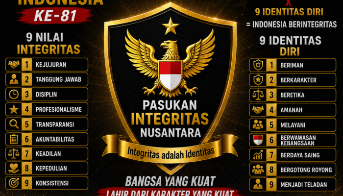 Pasukan Integritas Nusantara Kampanyekan Filosofi “81 = 9²”, Wujudkan Indonesia Berintegritas