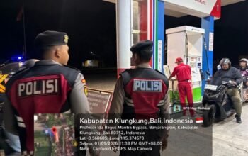 Unit Patroli Samapta Polres Klungkung Laksanakan Patroli di Bypass Ida Bagus Mantra dan SPBU Negari.
