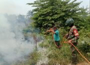 Babinsa Pulokerto Gerak Cepat Padamkan Kebakaran Lahan dengan Motor Trail Modifikasi