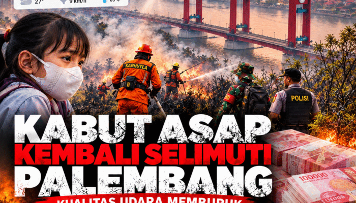 KABUT ASAP KEMBALI SELIMUTI PALEMBANG, KARHUTLA SUMSEL JADI UJIAN BESAR