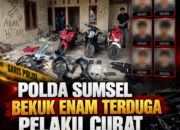 Polda Sumsel Bekuk Enam Terduga Pelaku Curat, Tiga Motor Operasional Domino’s Pizza Berhasil Diamankan
