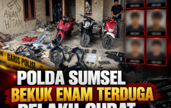 Polda Sumsel Bekuk Enam Terduga Pelaku Curat, Tiga Motor Operasional Domino’s Pizza Berhasil Diamankan