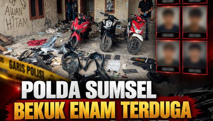 Polda Sumsel Bekuk Enam Terduga Pelaku Curat, Tiga Motor Operasional Domino’s Pizza Berhasil Diamankan